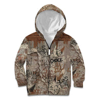 Choice Bro Graffiti Handshake Kid Hoodie New Zealand Slang Fern Brick Wall and Urban Street Art TS04 Zip Hoodie Multicolor - Polynesian Pride