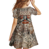 Choice Bro Graffiti Handshake Kid Short Sleeve Dress New Zealand Slang Fern Brick Wall and Urban Street Art TS04 - Polynesian Pride
