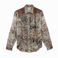 Choice Bro Graffiti Handshake Women Casual Shirt New Zealand Slang Fern Brick Wall and Urban Street Art TS04 - Polynesian Pride