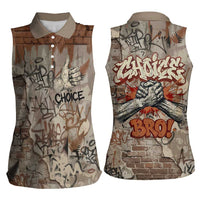 Choice Bro Graffiti Handshake Women Sleeveless Polo Shirt New Zealand Slang Fern Brick Wall and Urban Street Art TS04 - Polynesian Pride