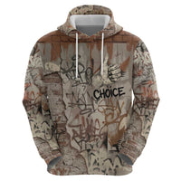Choice Bro Graffiti Handshake Zip Hoodie New Zealand Slang Fern Brick Wall and Urban Street Art TS04 - Polynesian Pride