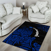 Pohnpei Federated States Of Micronesia Area Rug Polynesian Tribal Heritage Art With Blue Island Tattoo Patterns