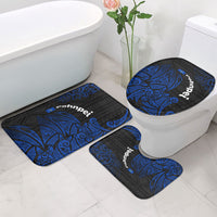 Pohnpei Federated States Of Micronesia Bathroom Set Polynesian Tribal Heritage Art With Blue Island Tattoo Patterns