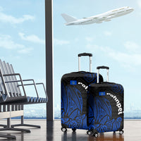 Pohnpei Federated States Of Micronesia Luggage Cover Polynesian Tribal Heritage Art With Blue Island Tattoo Patterns