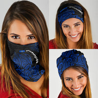 Pohnpei Federated States Of Micronesia Neck Gaiter Polynesian Tribal Heritage Art With Blue Island Tattoo Patterns