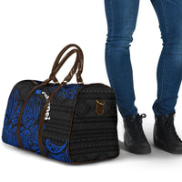 Pohnpei Federated States Of Micronesia Travel Bag Polynesian Tribal Heritage Art With Blue Island Tattoo Patterns