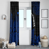 Pohnpei Federated States Of Micronesia Window Curtain Polynesian Tribal Heritage Art With Blue Island Tattoo Patterns