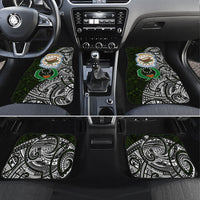 Pohnpei Federated States Of Micronesia Car Mats Polynesian Tribal Heritage Art With Kaselehlie State Seal TS04 Set 4pcs Green White - Polynesian Pride