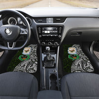 Pohnpei Federated States Of Micronesia Car Mats Polynesian Tribal Heritage Art With Kaselehlie State Seal TS04 Set 2pcs - Front Green White - Polynesian Pride