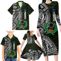 Pohnpei Federated States Of Micronesia Family Matching Long Sleeve Bodycon Dress and Hawaiian Shirt Polynesian Tribal Heritage Art With Kaselehlie State Seal TS04 - Polynesian Pride