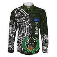 Pohnpei Federated States Of Micronesia Family Matching Off Shoulder Maxi Dress and Hawaiian Shirt Polynesian Tribal Heritage Art With Kaselehlie State Seal