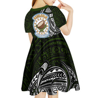 Pohnpei Federated States Of Micronesia Kid Short Sleeve Dress Polynesian Tribal Heritage Art With Kaselehlie State Seal TS04 - Polynesian Pride
