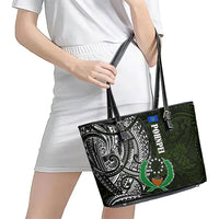 Pohnpei Federated States Of Micronesia Leather Tote Bag Polynesian Tribal Heritage Art With Kaselehlie State Seal