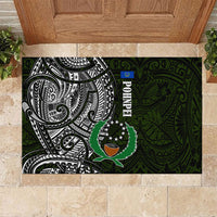 Pohnpei Federated States Of Micronesia Rubber Doormat Polynesian Tribal Heritage Art With Kaselehlie State Seal