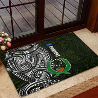 Pohnpei Federated States Of Micronesia Rubber Doormat Polynesian Tribal Heritage Art With Kaselehlie State Seal