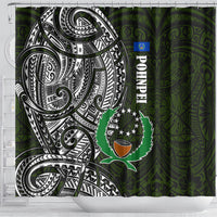 Pohnpei Federated States Of Micronesia Shower Curtain Polynesian Tribal Heritage Art With Kaselehlie State Seal