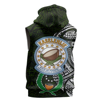 Pohnpei Federated States Of Micronesia Sleeveless Hoodie Polynesian Tribal Heritage Art With Kaselehlie State Seal TS04 - Polynesian Pride