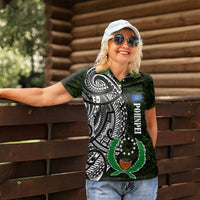 Pohnpei Federated States Of Micronesia Women Polo Shirt Polynesian Tribal Heritage Art With Kaselehlie State Seal TS04 - Polynesian Pride