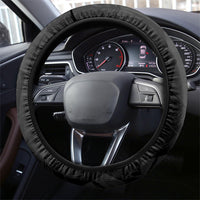 Yap Island Tribal Heritage Steering Wheel Cover Micronesian Polynesian Tattoo Pattern Blue Black Cultural Art
