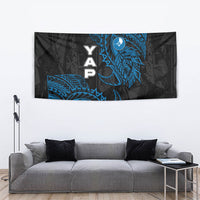 Yap Island Tribal Heritage Tapestry Micronesian Polynesian Tattoo Pattern Blue Black Cultural Art