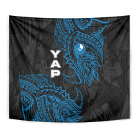 Yap Island Tribal Heritage Tapestry Micronesian Polynesian Tattoo Pattern Blue Black Cultural Art