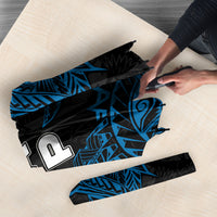 Yap Island Tribal Heritage Umbrella Micronesian Polynesian Tattoo Pattern Blue Black Cultural Art