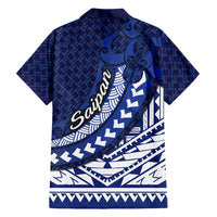 Northern Mariana Islands Saipan Family Matching Off Shoulder Short Dress and Hawaiian Shirt Polynesian Tribal Pattern - Commonwealth Seal Art TS04 - Polynesian Pride