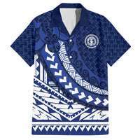 Northern Mariana Islands Saipan Hawaiian Shirt Polynesian Tribal Pattern - Commonwealth Seal Art