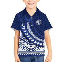 Northern Mariana Islands Saipan Hawaiian Shirt Polynesian Tribal Pattern - Commonwealth Seal Art