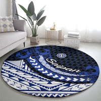 Northern Mariana Islands Saipan Round Carpet Polynesian Tribal Pattern - Commonwealth Seal Art TS04 - Polynesian Pride