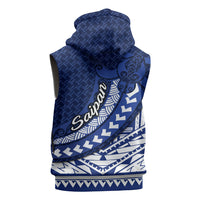 Northern Mariana Islands Saipan Sleeveless Hoodie Polynesian Tribal Pattern - Commonwealth Seal Art TS04 - Polynesian Pride