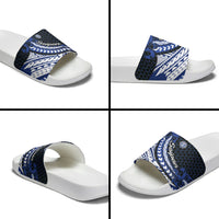 Northern Mariana Islands Saipan Slide Sandals Polynesian Tribal Pattern - Commonwealth Seal Art TS04 - Polynesian Pride
