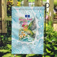 Saipan CMNI Garden Flag Polynesian Northern Mariana Islands Fruit Dove Watercolor TS04 Garden Flag Blue White - Polynesian Pride