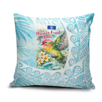 Saipan CMNI Pillow Cover Polynesian Northern Mariana Islands Fruit Dove Watercolor TS04 Blue White - Polynesian Pride