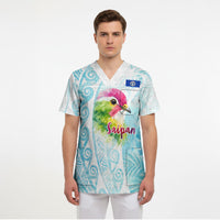 Saipan CMNI Scrub Top Polynesian Northern Mariana Islands Fruit Dove Watercolor TS04 - Polynesian Pride
