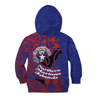 Saipan Northern Mariana Islands Kid Hoodie Polynesian Tribal Tattoo Art With Hibiscus Flowers And Seal