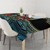 Personalized Masefau American Samoa Whale Tablecloth Polynesian Tribal Pattern Tropical Hibiscus