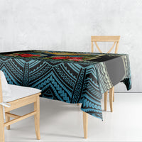 Personalized Masefau American Samoa Whale Tablecloth Polynesian Tribal Pattern Tropical Hibiscus