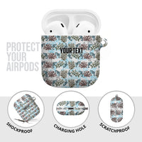 Personalized Masefau American Samoa AirPods Case Vintage Whale Hibiscus Ocean Waves