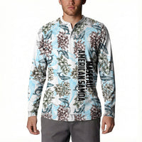 Personalized Masefau American Samoa Button Sweatshirt Vintage Whale Hibiscus Ocean Waves