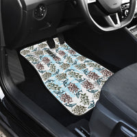 Personalized Masefau American Samoa Car Mats Vintage Whale Hibiscus Ocean Waves