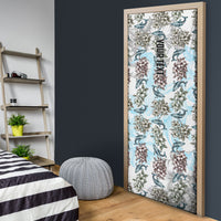 Personalized Masefau American Samoa Door Cover Vintage Whale Hibiscus Ocean Waves