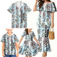 Personalized Masefau American Samoa Family Matching Mermaid Dress and Hawaiian Shirt Vintage Whale Hibiscus Ocean Waves