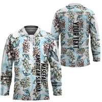 Personalized Masefau American Samoa Hockey Jersey Vintage Whale Hibiscus Ocean Waves
