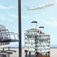 Personalized Masefau American Samoa Luggage Cover Vintage Whale Hibiscus Ocean Waves