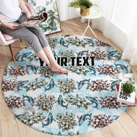 Personalized Masefau American Samoa Round Carpet Vintage Whale Hibiscus Ocean Waves