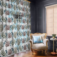 Personalized Masefau American Samoa Window Curtain Vintage Whale Hibiscus Ocean Waves