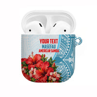 Personalized American Samoa Masefau AirPods Case Hibiscus Tropical Floral Whale Polynesian Tribal Pattern