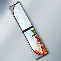 Personalized American Samoa Masefau Auto Sun Shade Hibiscus Tropical Floral Whale Polynesian Tribal Pattern
