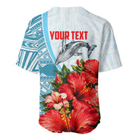 Personalized American Samoa Masefau Baseball Jersey Hibiscus Tropical Floral Whale Polynesian Tribal Pattern